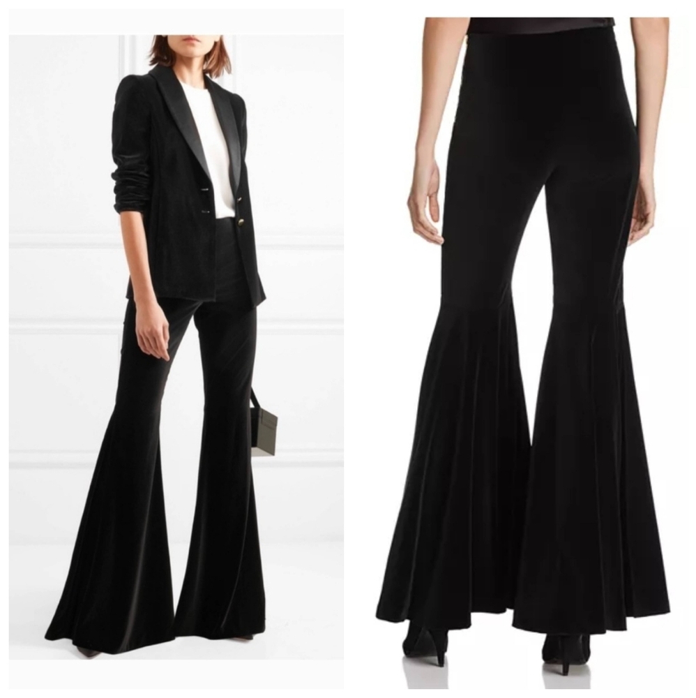 Alice + Olivia Jinny Flared Velvet Pant Size 12
